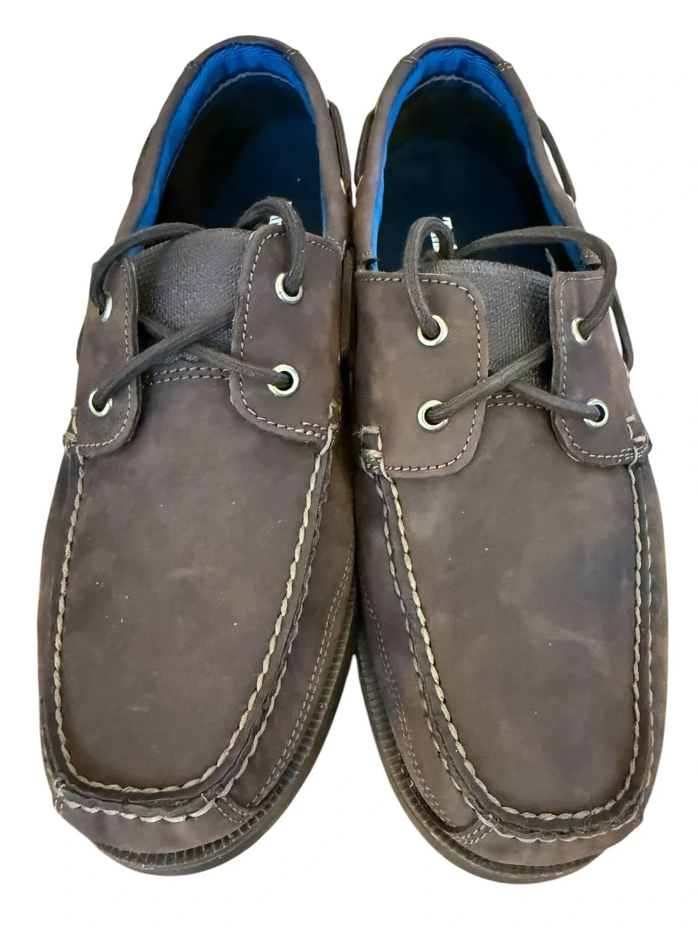Timberland 2-Eye Boat Shoes Men’s 10.5W Wide Brown Leather Gripstick A1G8C NWOT